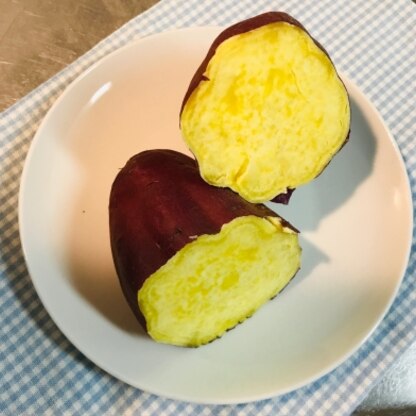 こんなに簡単にホクホクおいしい焼き芋が出来て感激です❤︎楽しいおやつ時間になりました。